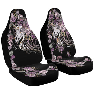 Unicorn Skull Inner Beauty Car Seat Cover Set